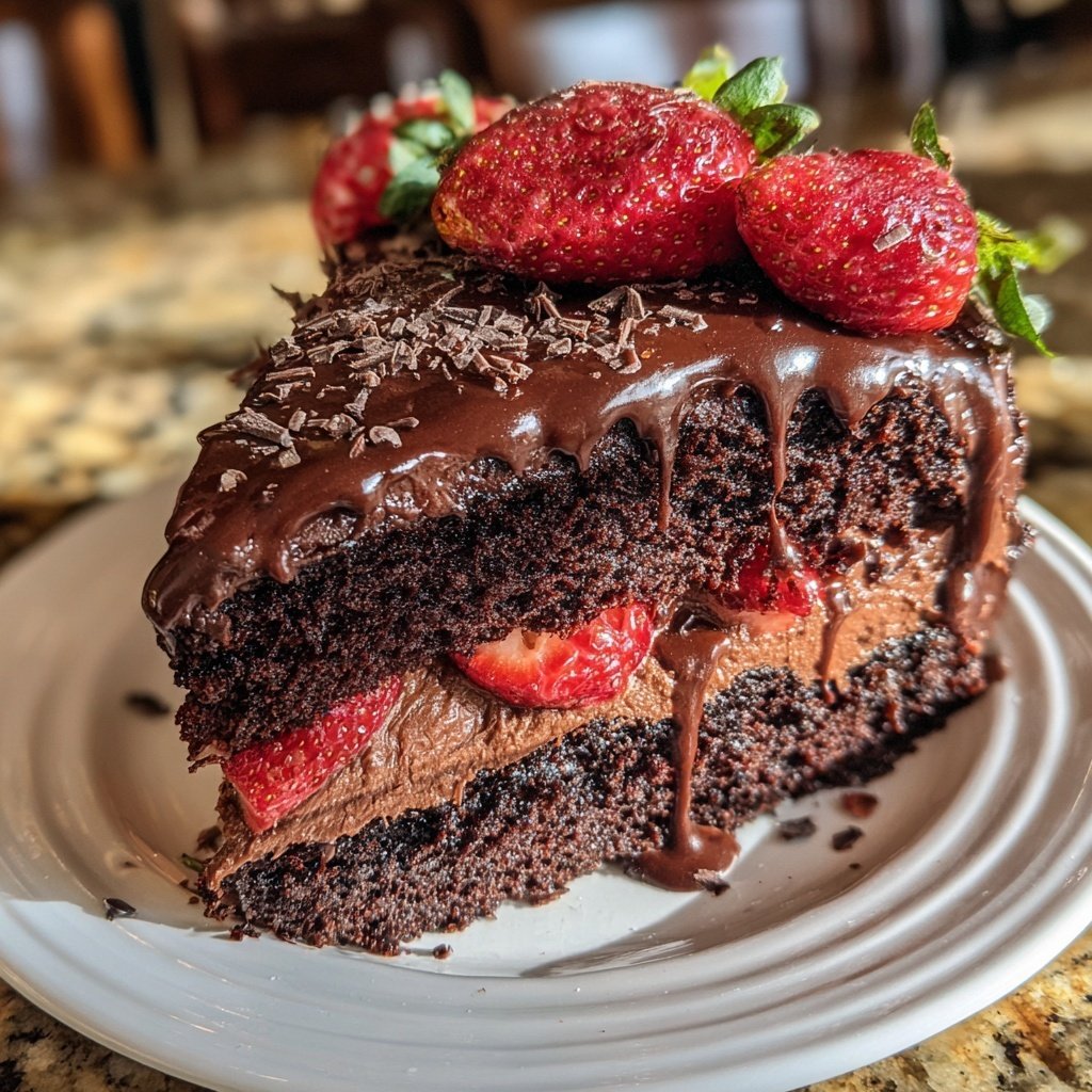 Chocolate Covered Strawberry Galentine's Cake