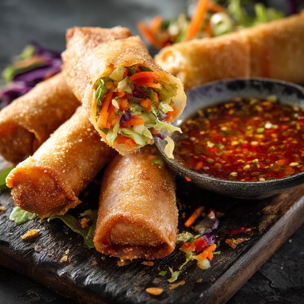 Vegetable Spring Rolls with Dipping Sauce