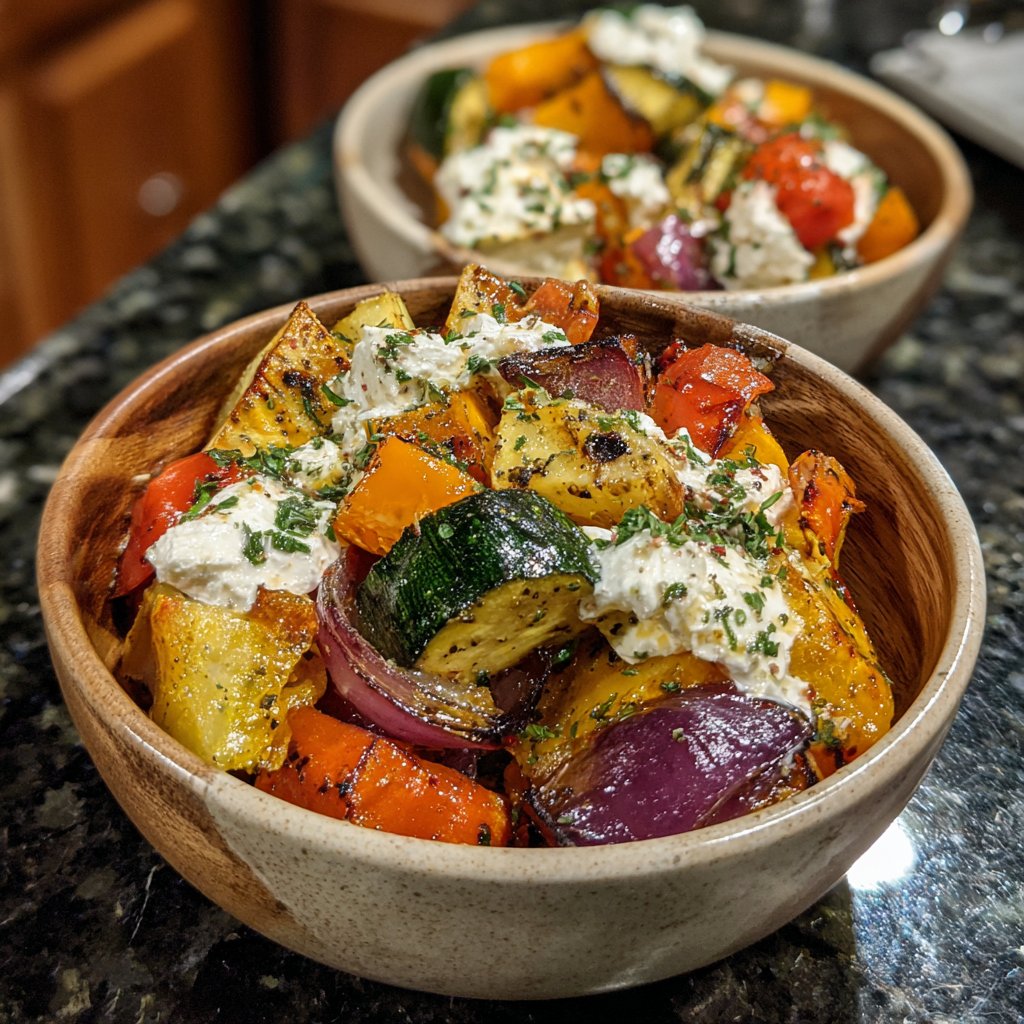 Roasted Veggie Cottage Cheese Bowls