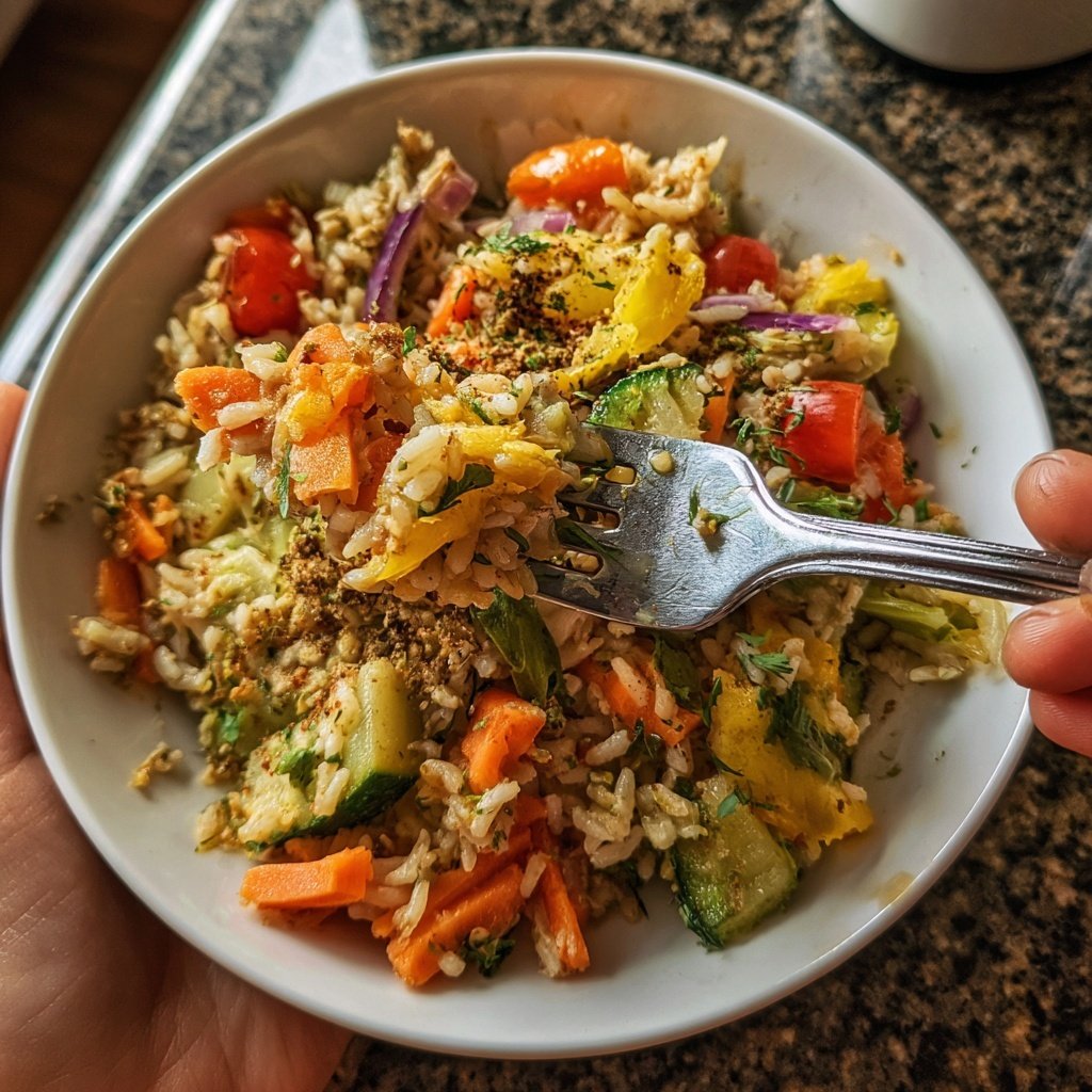 Winter Rice Tuna Salad Veggies