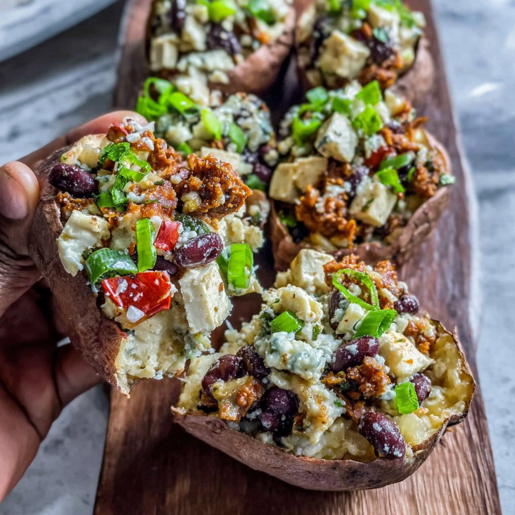 Tofu Stuffed Sweet Potatoes