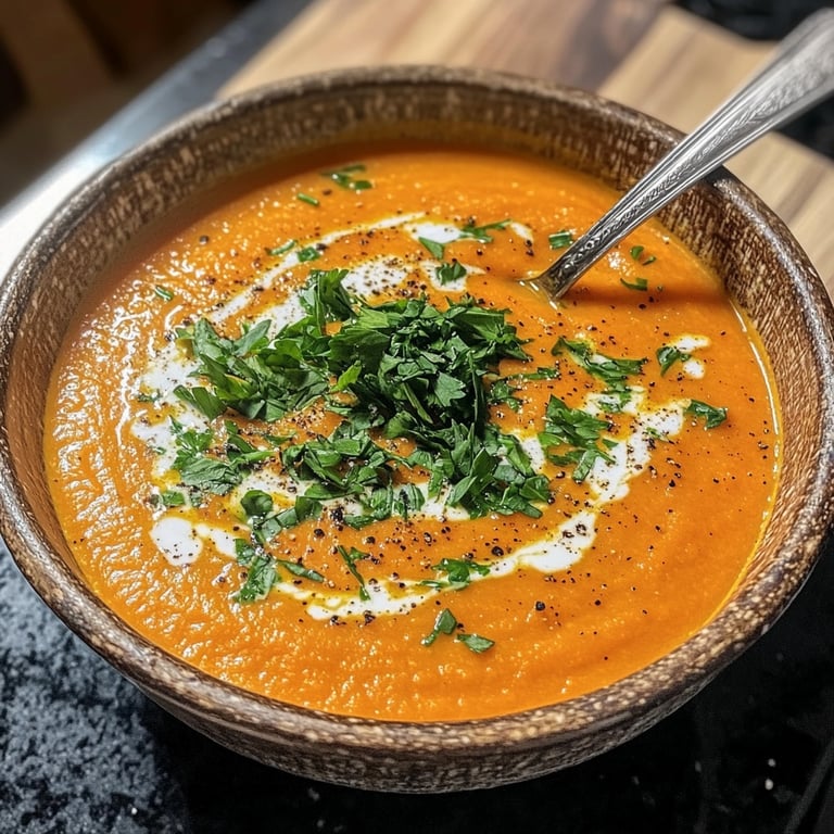 Healthy Vegan Roasted Carrot Soup