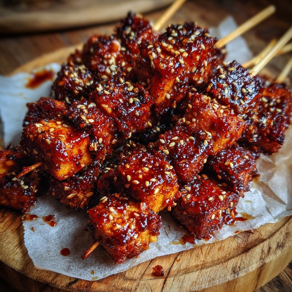 Sweet and Spicy Tofu Skewers