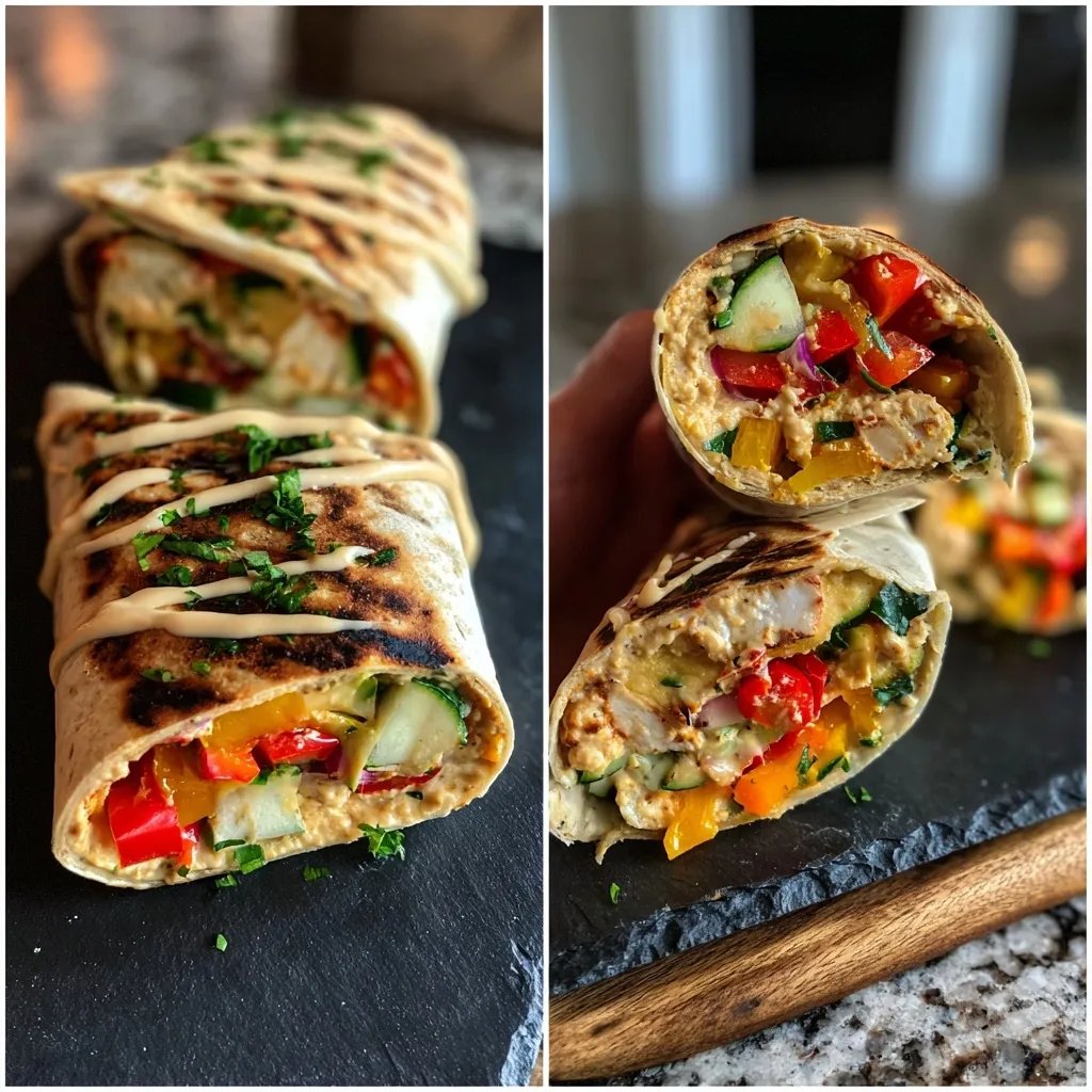Grilled Veggie Hummus Wraps