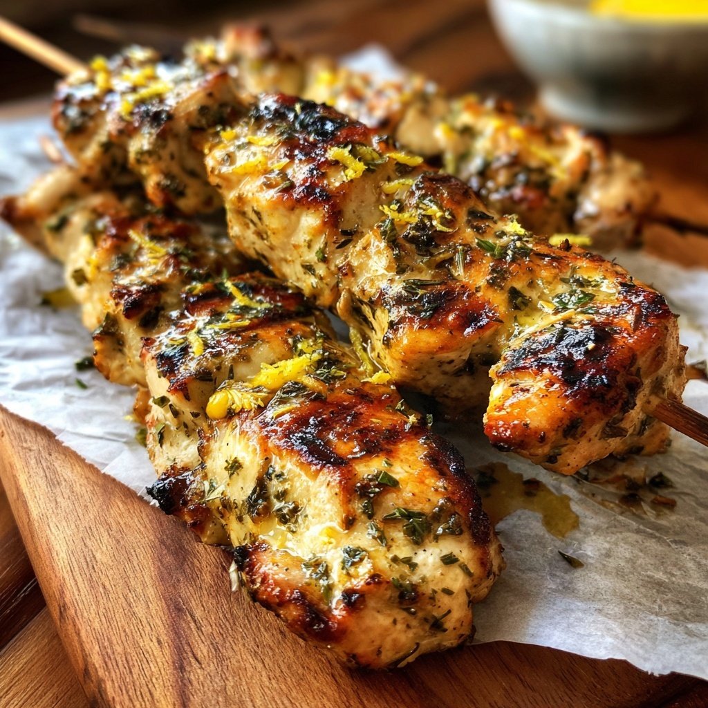 Grilled Lemon Herb Chicken Skewers
