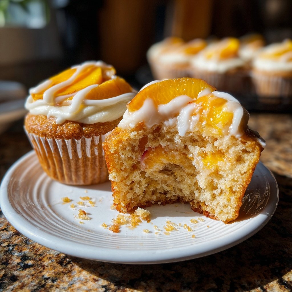 Springtime Peach Cupcakes