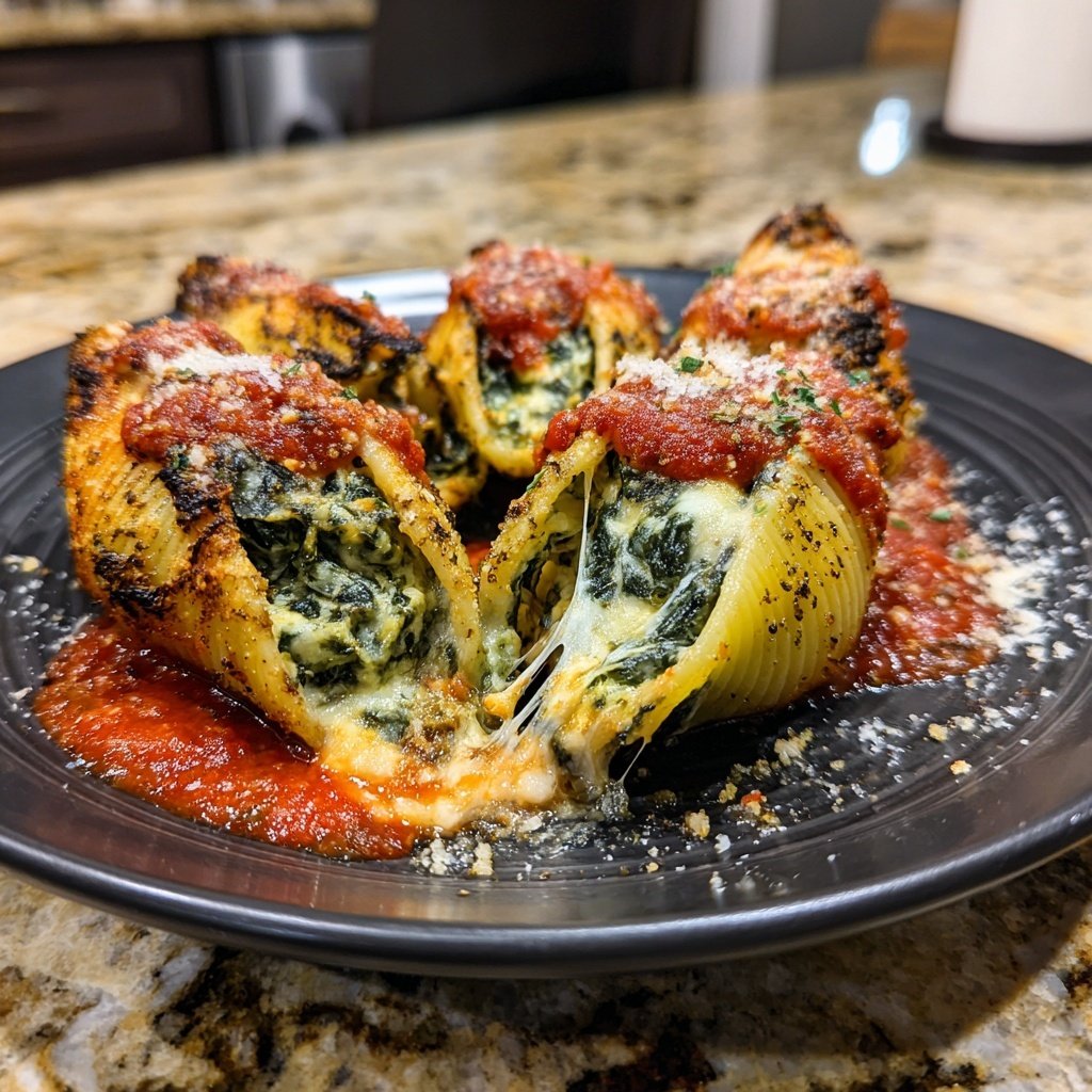 Cheesy Spinach Stuffed Shells