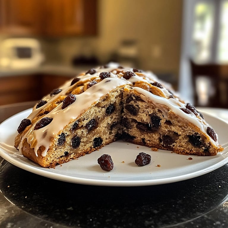 Traditional German Christmas Stollen with Rum-Soaked Raisins