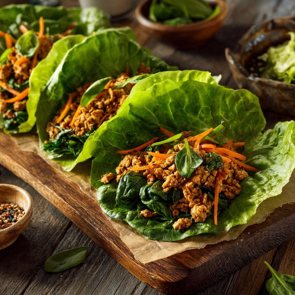 Turkey Spinach Lettuce Wraps