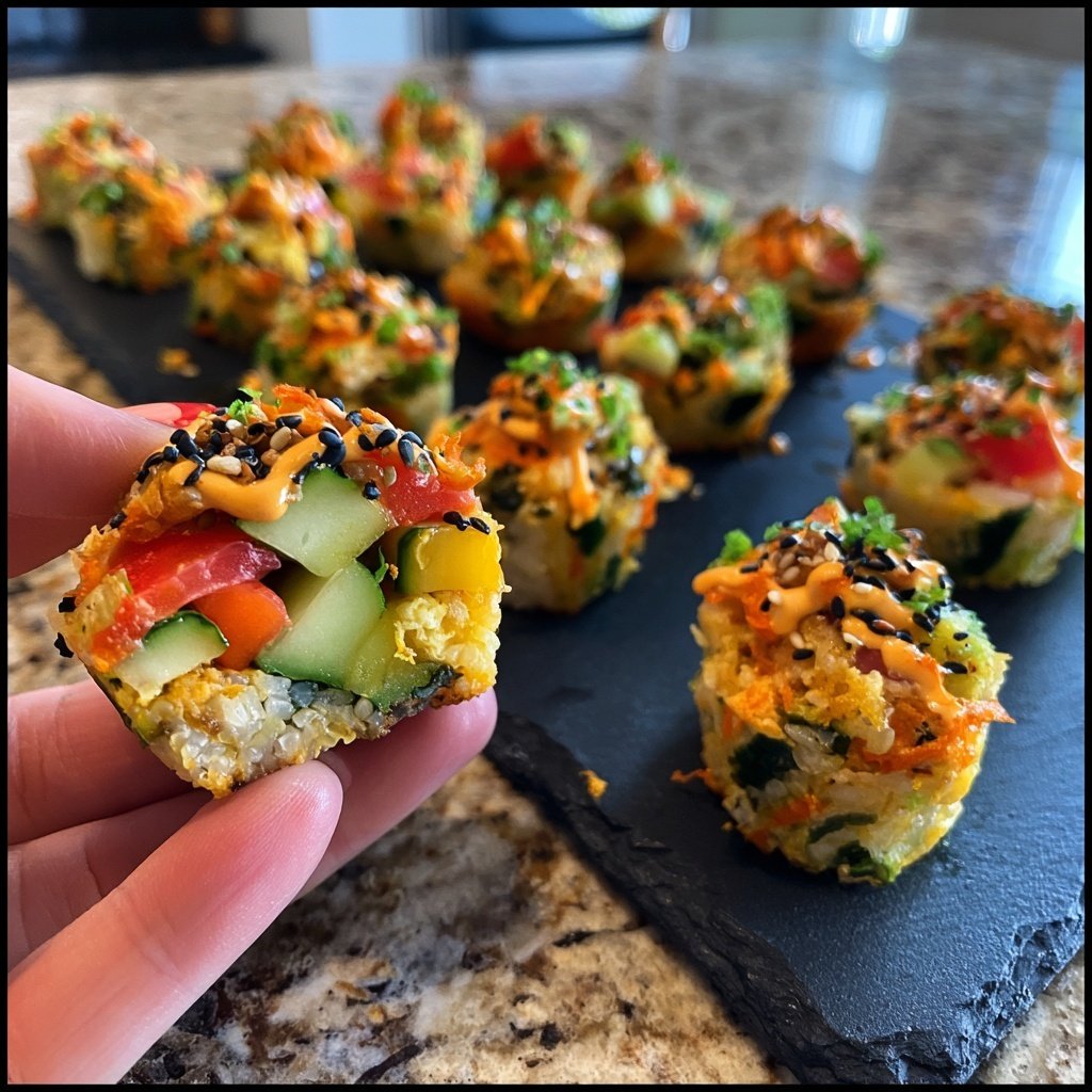 Crunchy Vegetable Sushi Bites