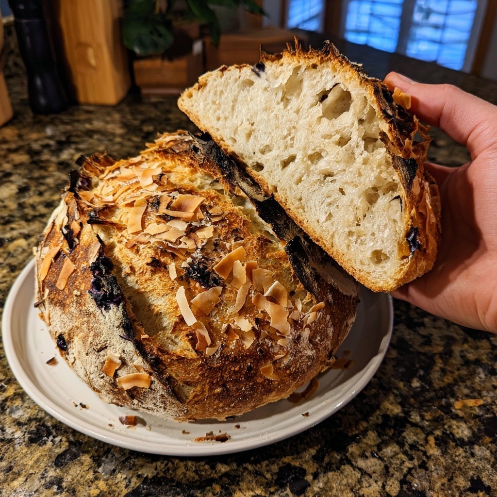 Blueberry Lemon Sourdough with Coconut Flakes