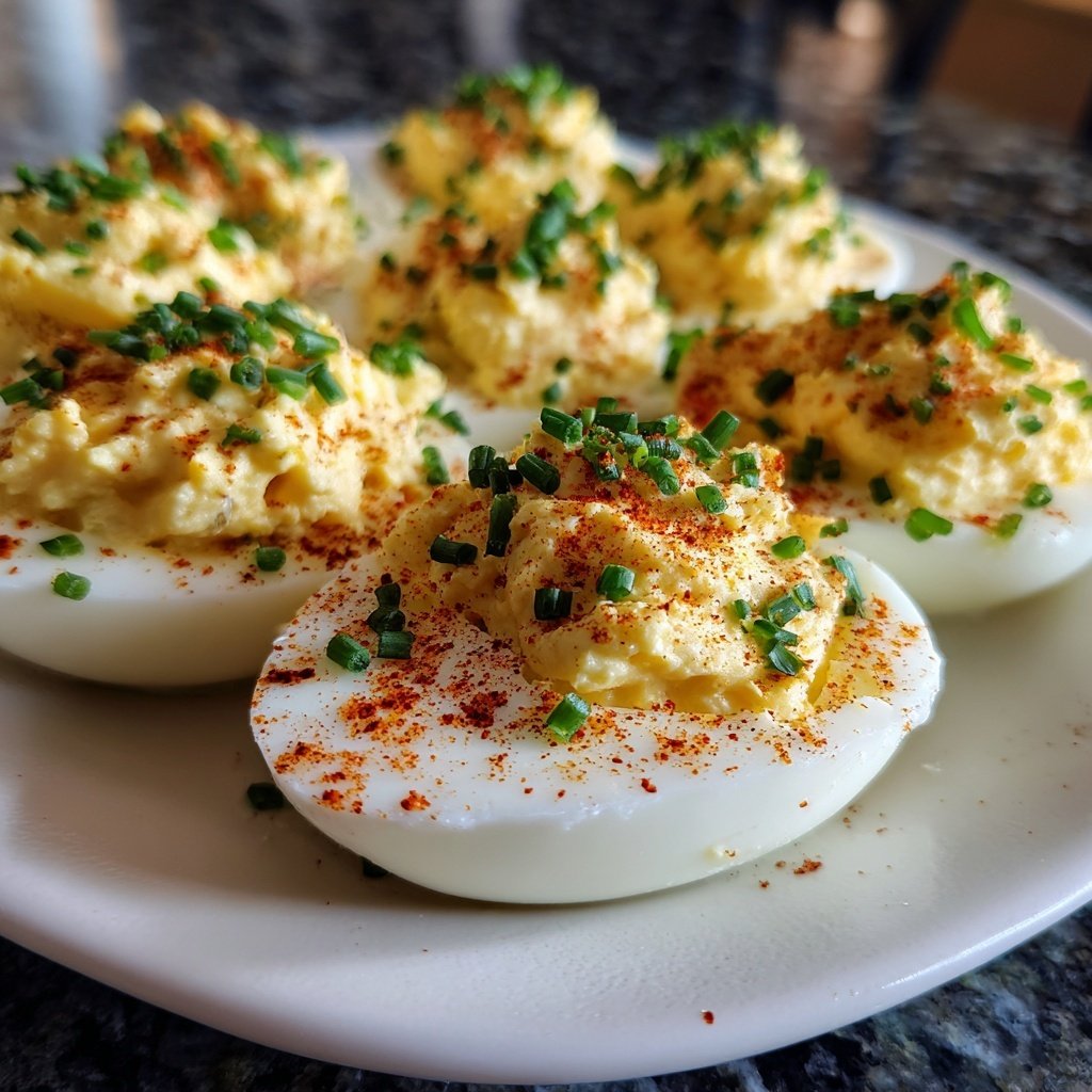 Sour Cream Onion Deviled Eggs