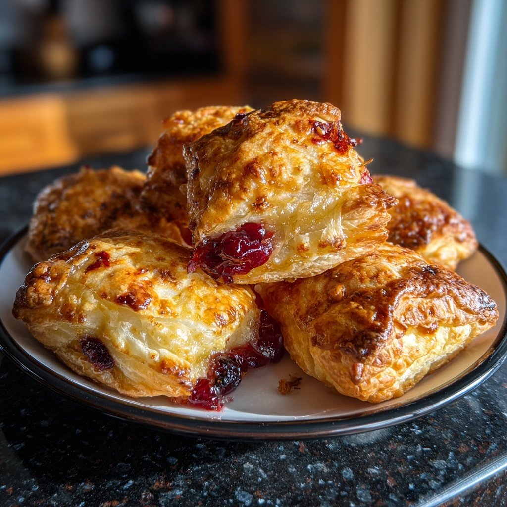 Puff Pastry Brie Bites with Cranberry