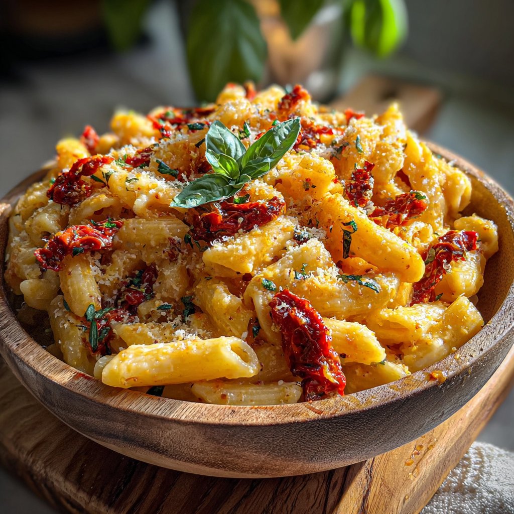 One Pot Creamy Garlic Sun-Dried Tomato Pasta