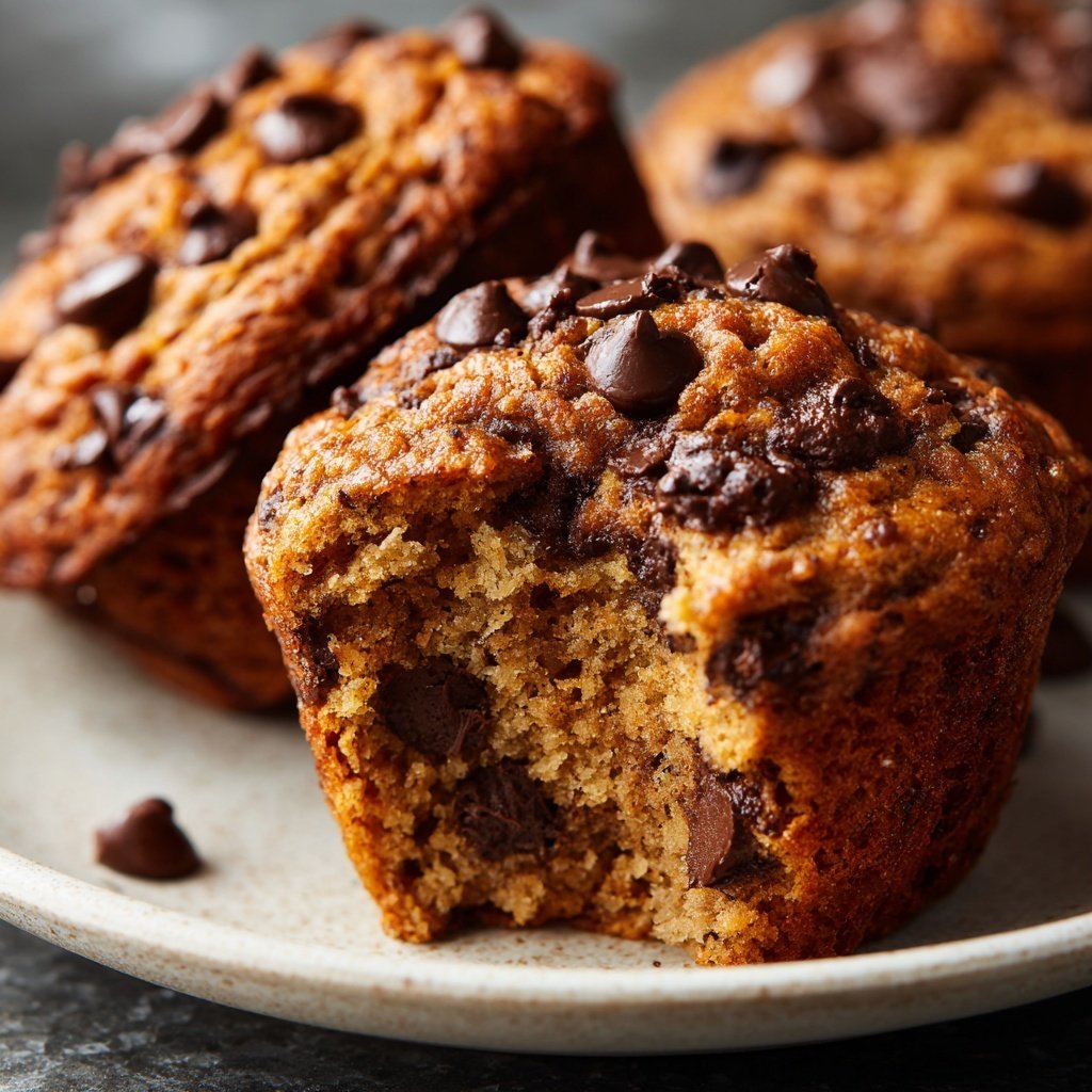 Chocolate Chip Banana Protein Muffins