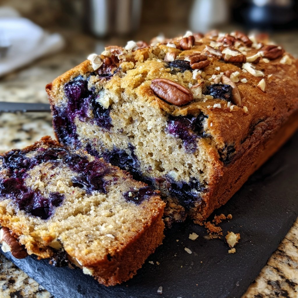 Banana Blueberry Bread with Nuts