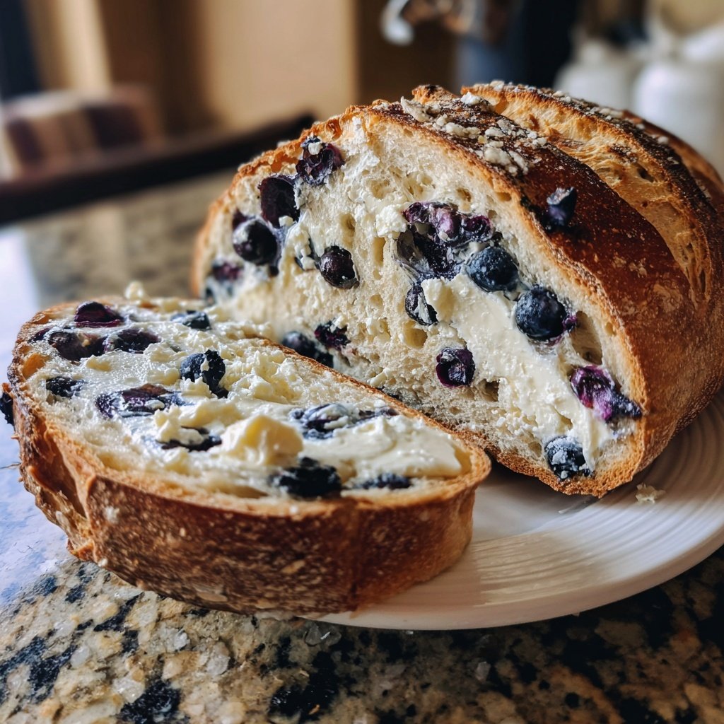 Blueberry Lemon Sourdough with Mascarpone Spread