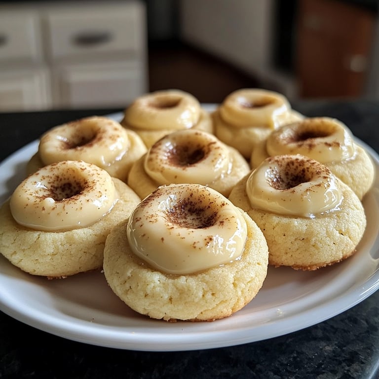 Eggnog Thumbprint Cookies