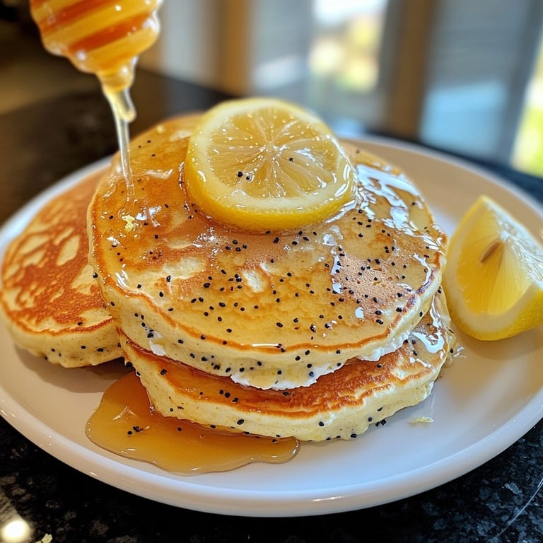 Lemon Poppyseed Ricotta Pancakes