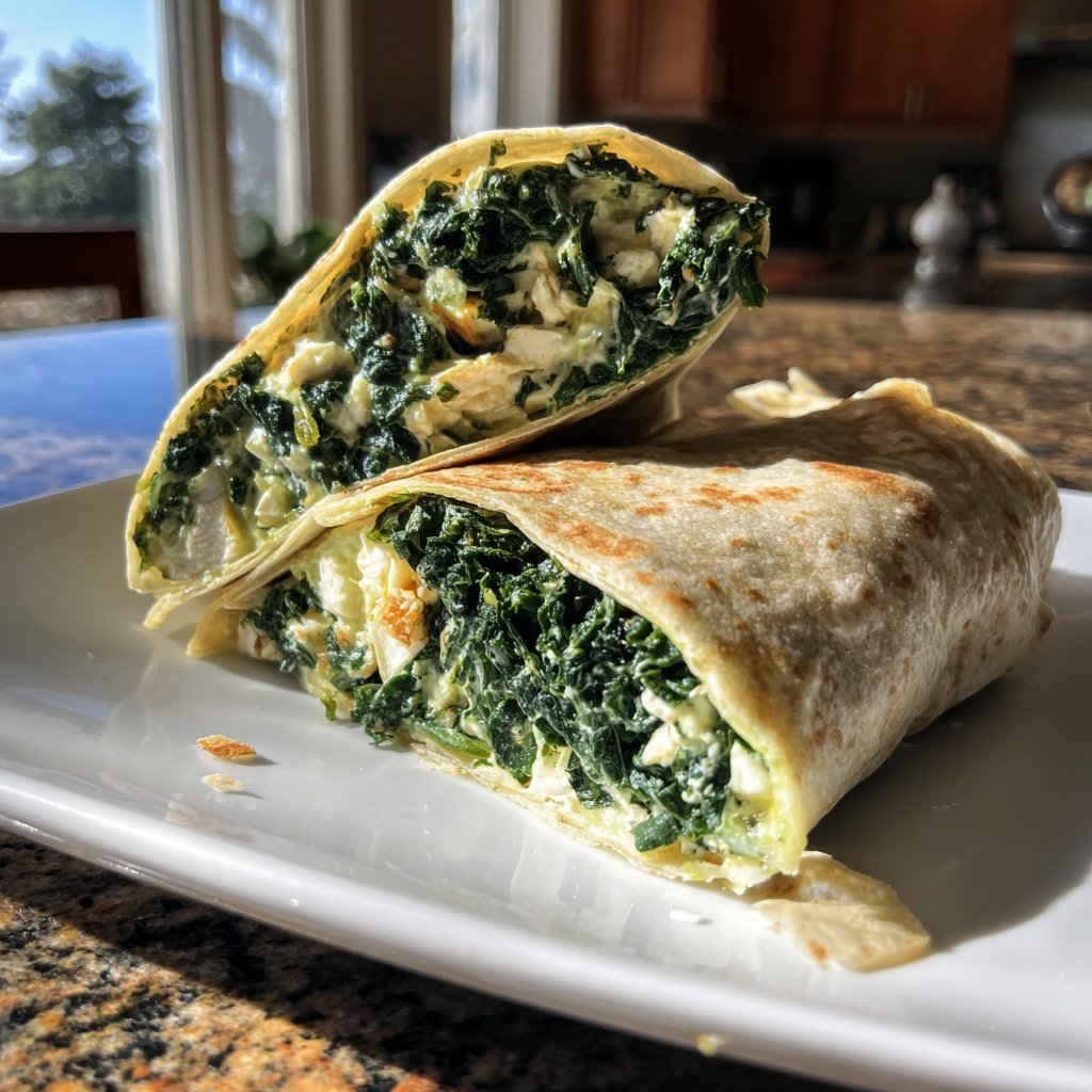 Spinach Feta Breakfast Wrap for Busy Mornings​