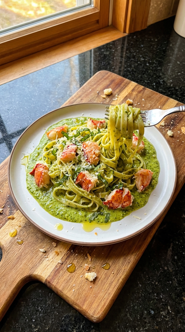 Lobster Pesto Fettuccine