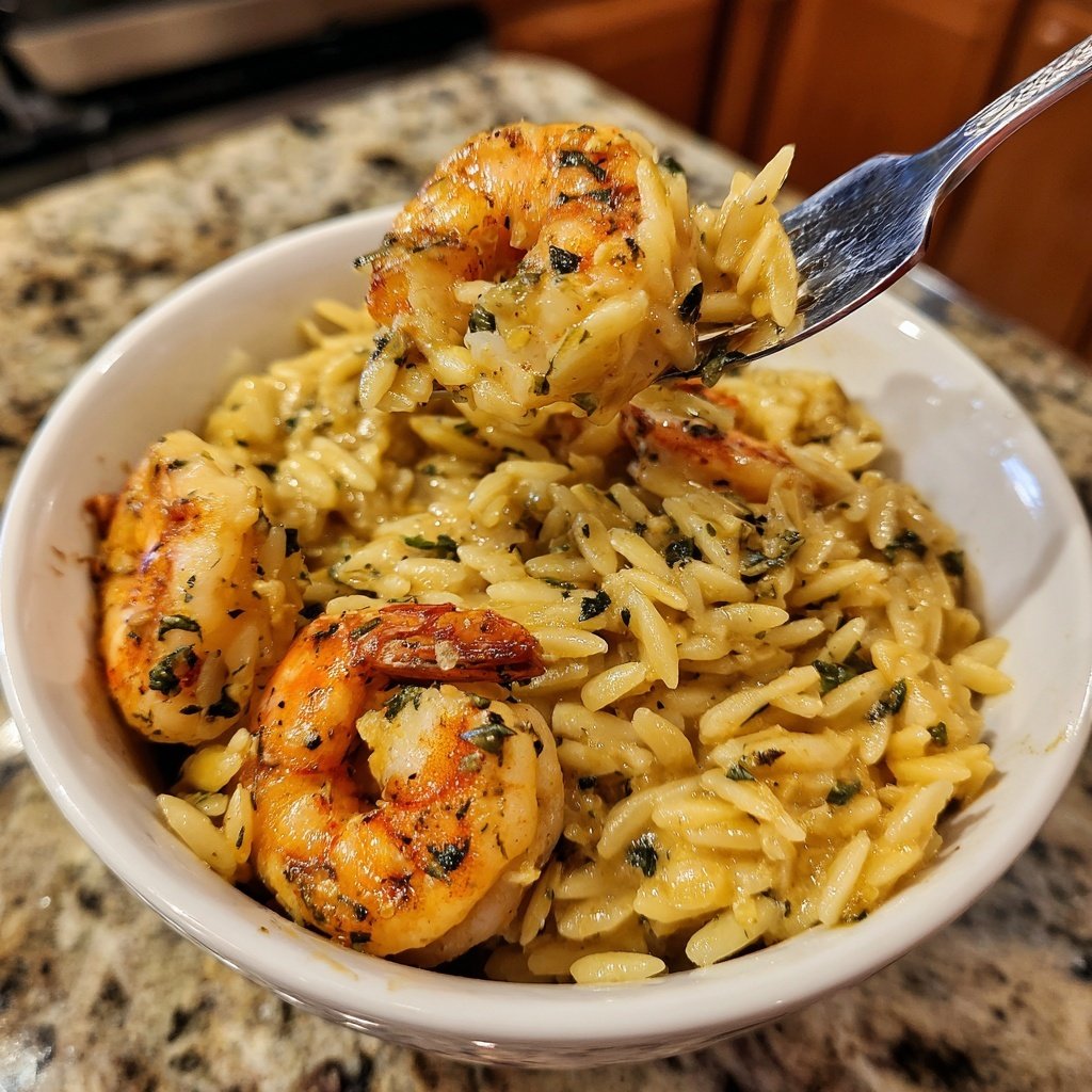 Garlic Butter Shrimp Orzo