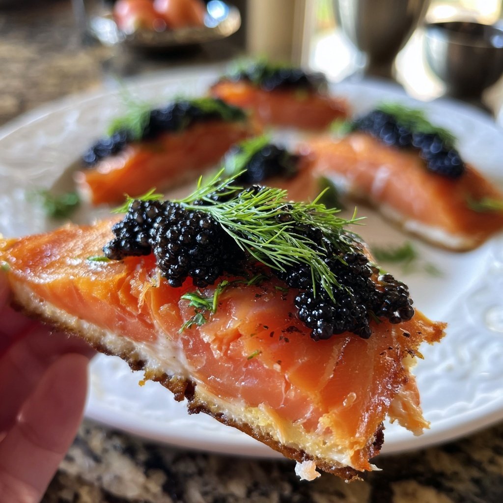 Salmon with Caviar and Dill