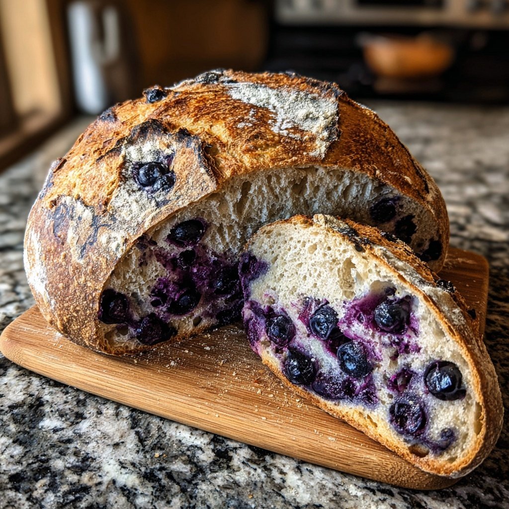 Tender Blueberry Lemon Sourdough Artisan Loaf