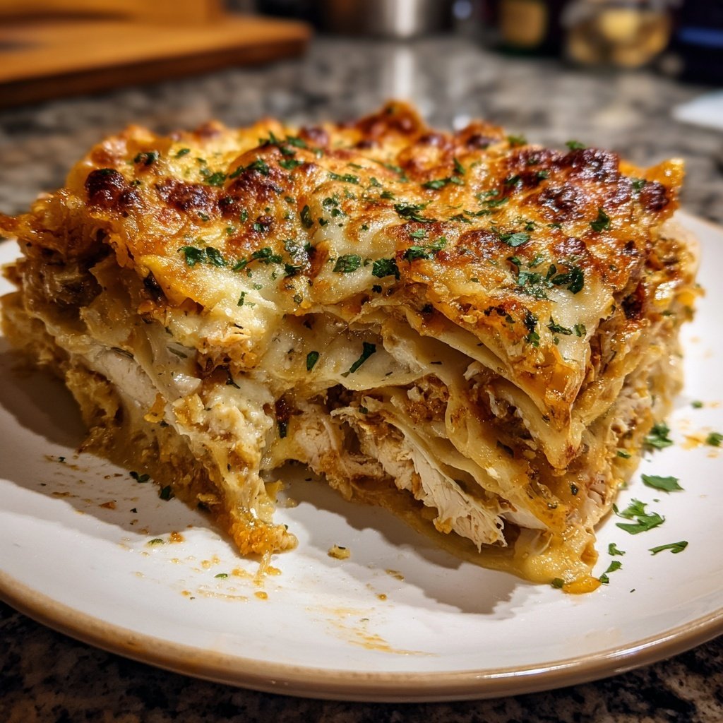 French Onion Chicken Lasagna Comfort