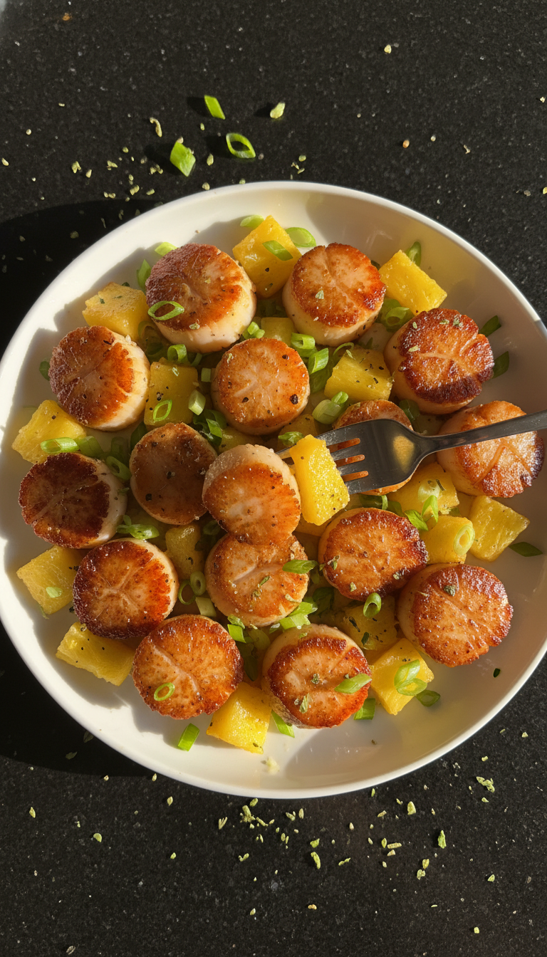 Tropical Pineapple Seared Scallops