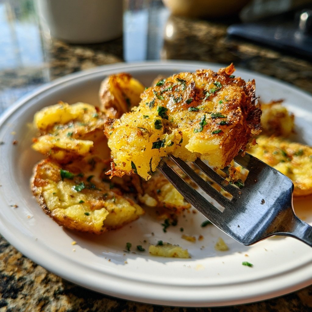 Crispy Smashed Potatoes Garlic