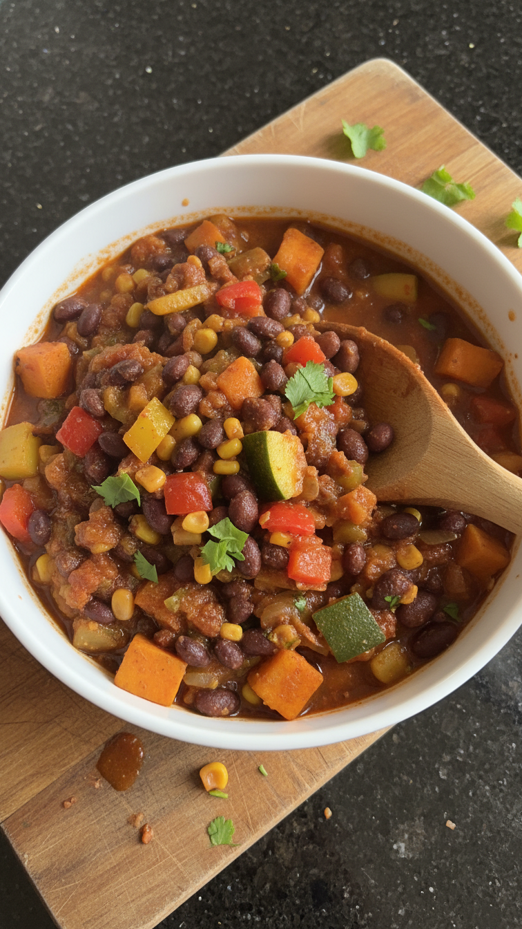 Crockpot Vegetarian Chili Surprise