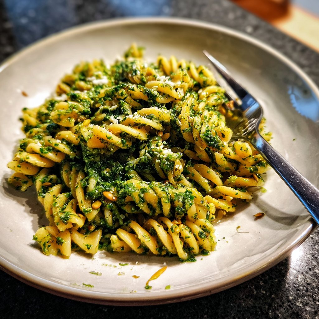 Savory Kale Pesto Pasta