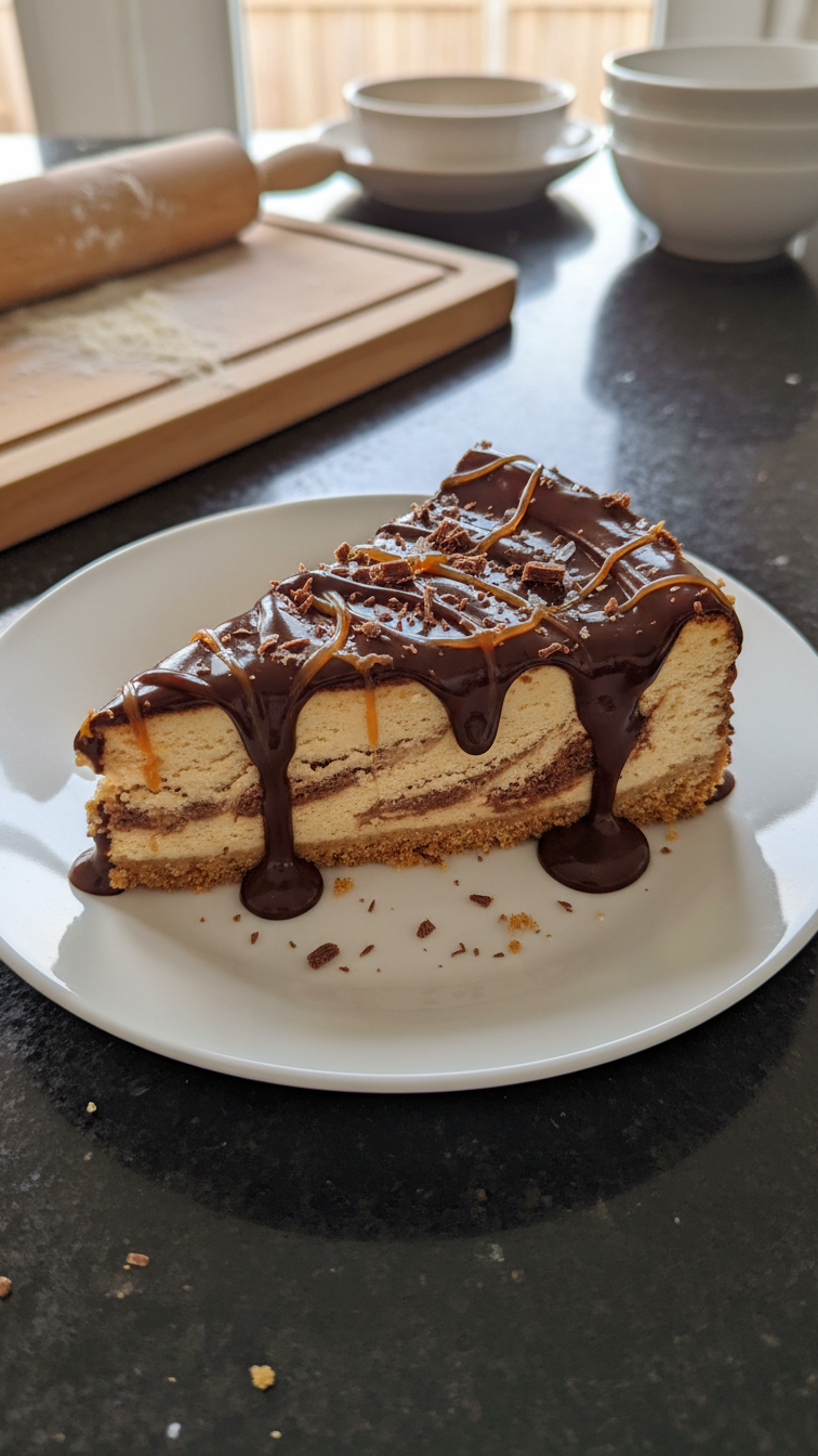 Delicious Caramel Chocolate Cheesecake