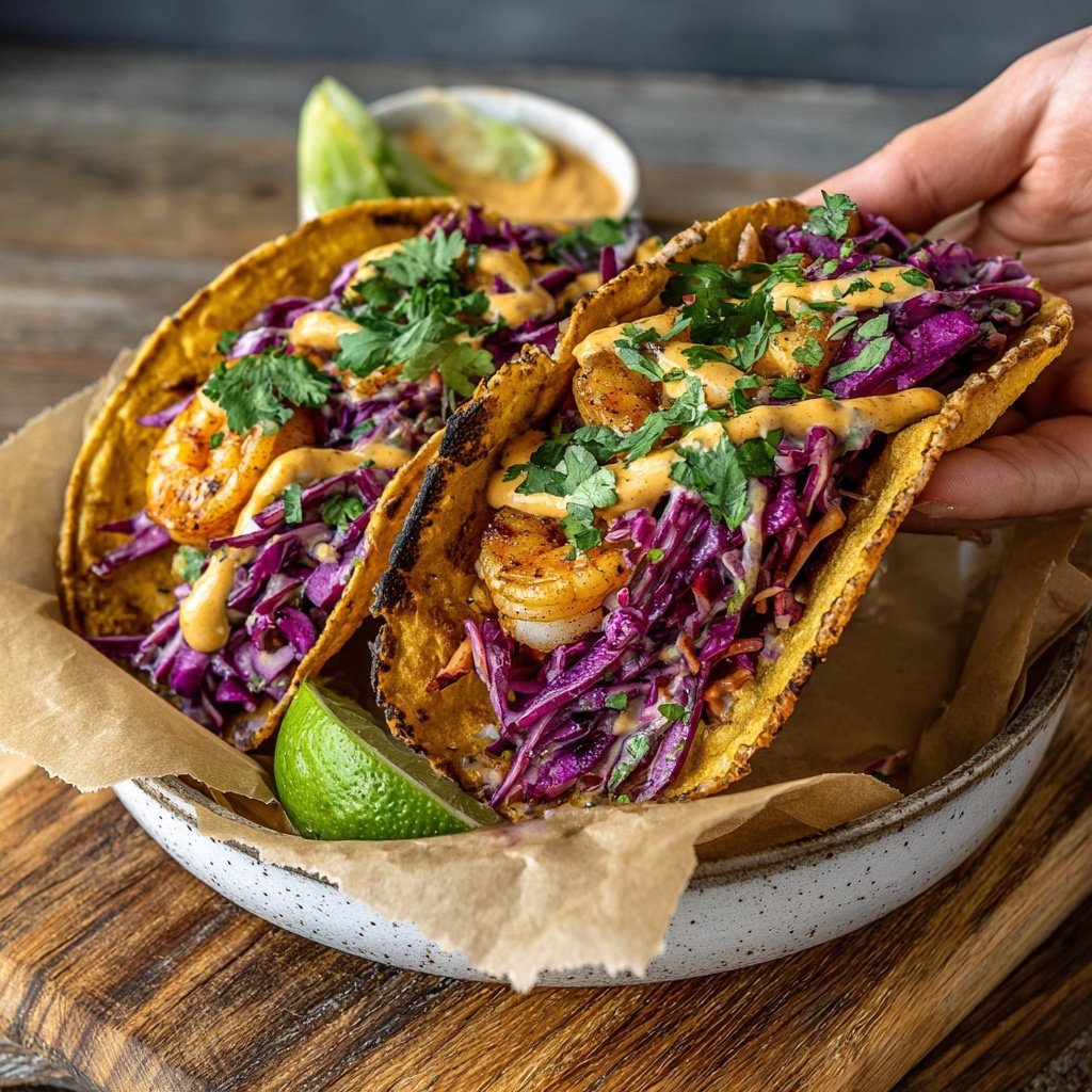 Grilled Shrimp Tacos with Slaw